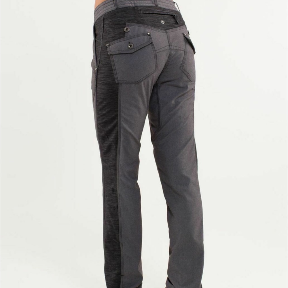 Rare Lululemon Gray/ Black Ride On Pant Black/Foss